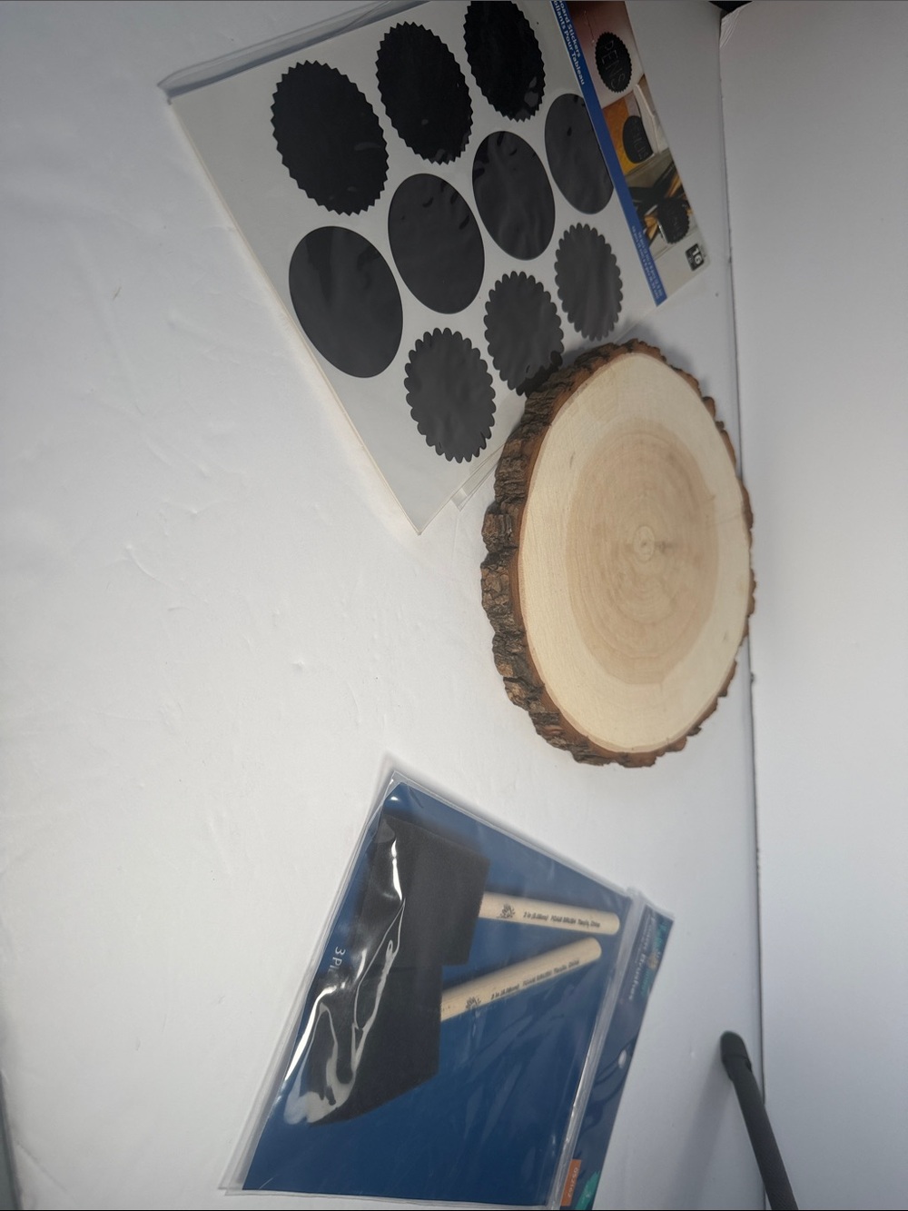 Natural Wood Slice Wall Art Accent – Rustic Cream Wood